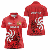 Personalized Georgia Women Polo Shirt Lion Borjgali - Wonder Print Shop