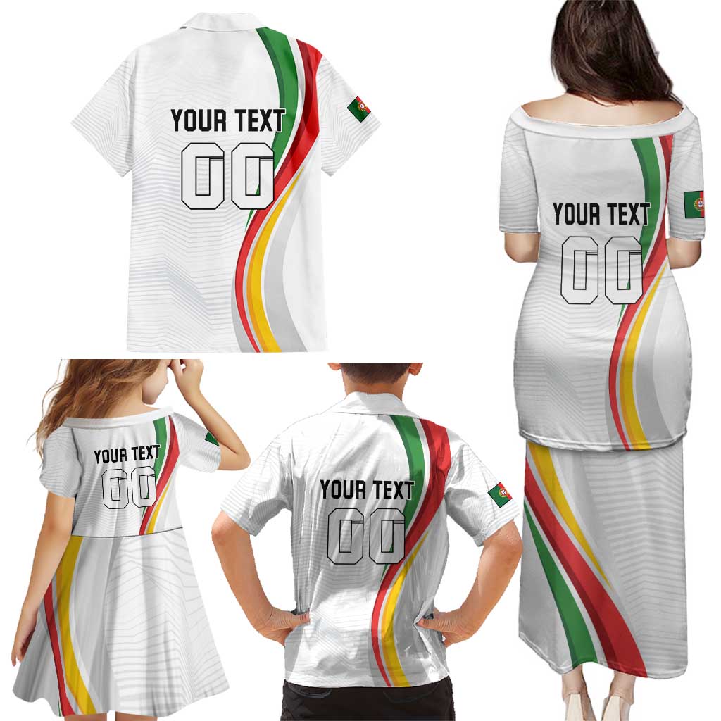 Custom Portugal Football Family Matching Puletasi and Hawaiian Shirt A Selecao das Quinas Dragon Mascot