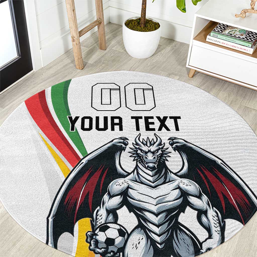 Custom Portugal Football Round Carpet A Selecao das Quinas Dragon Mascot