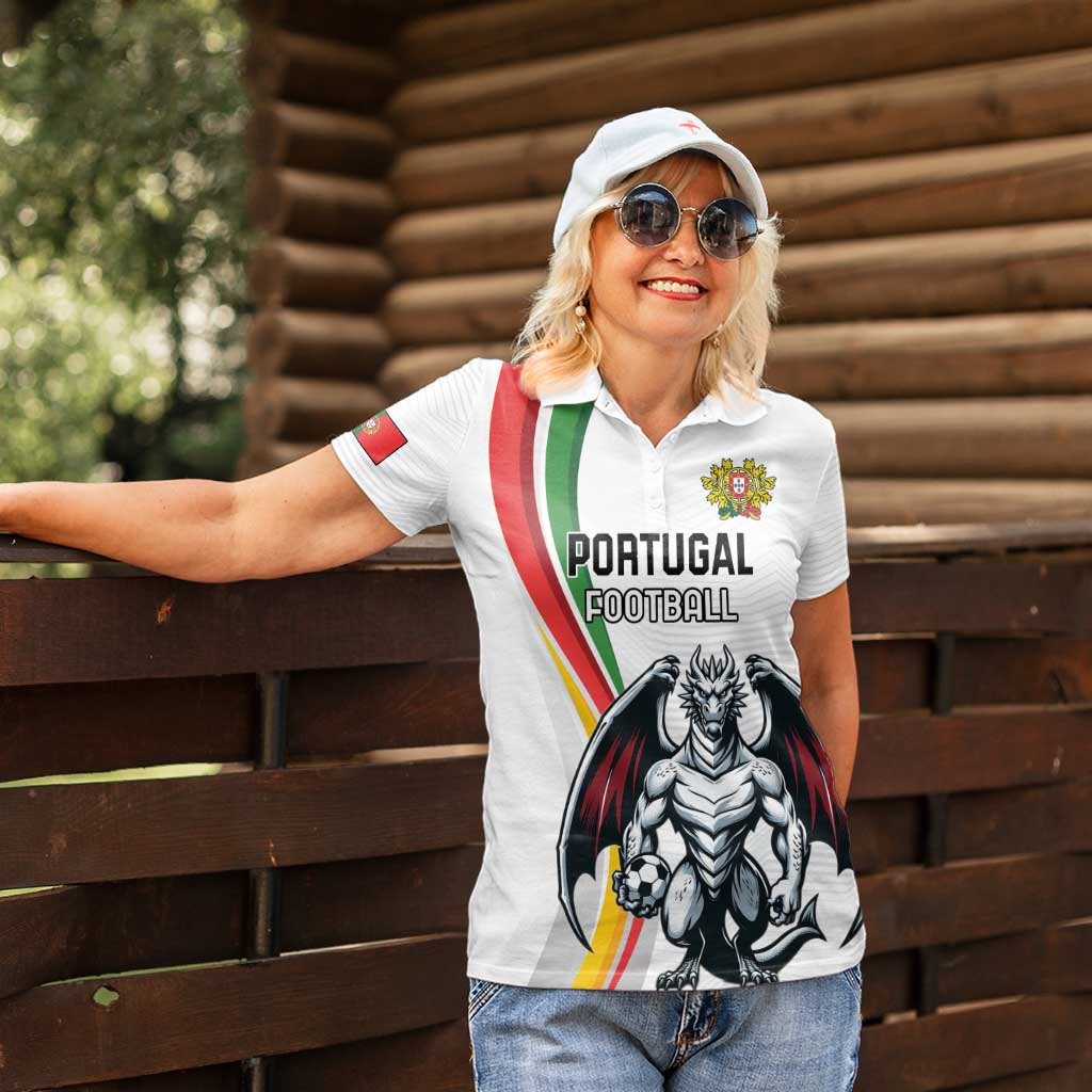 Custom Portugal Football Women Polo Shirt A Selecao das Quinas Dragon Mascot