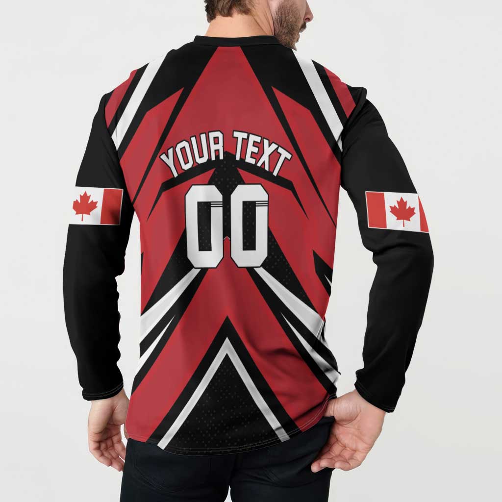 Custom Canada Hockey Button Sweatshirt Black Bear Playing Ice Hockey