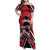 Custom Canada Hockey Family Matching Off Shoulder Maxi Dress and Hawaiian Shirt Black Bear Playing Ice Hockey