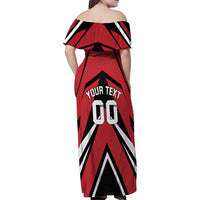 Custom Canada Hockey Family Matching Off Shoulder Maxi Dress and Hawaiian Shirt Black Bear Playing Ice Hockey