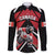 Custom Canada Hockey Family Matching Off Shoulder Short Dress and Hawaiian Shirt Black Bear Playing Ice Hockey