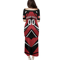 Custom Canada Hockey Family Matching Puletasi and Hawaiian Shirt Black Bear Playing Ice Hockey