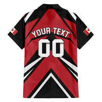 Custom Canada Hockey Family Matching Short Sleeve Bodycon Dress and Hawaiian Shirt Black Bear Playing Ice Hockey