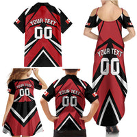 Custom Canada Hockey Family Matching Summer Maxi Dress and Hawaiian Shirt Black Bear Playing Ice Hockey