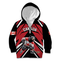 Custom Canada Hockey Kid Hoodie Black Bear Playing Ice Hockey
