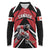 Custom Canada Hockey Long Sleeve Polo Shirt Black Bear Playing Ice Hockey