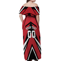 Custom Canada Hockey Off Shoulder Maxi Dress Black Bear Playing Ice Hockey