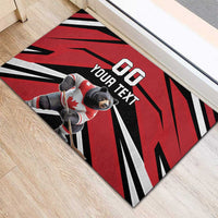 Custom Canada Hockey Rubber Doormat Black Bear Playing Ice Hockey