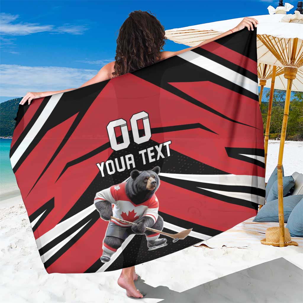 Custom Canada Hockey Sarong Black Bear Playing Ice Hockey