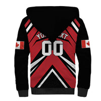 Custom Canada Hockey Sherpa Hoodie Black Bear Playing Ice Hockey