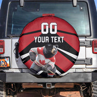 Custom Canada Hockey Spare Tire Cover Black Bear Playing Ice Hockey
