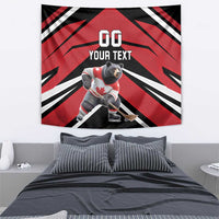 Custom Canada Hockey Tapestry Black Bear Playing Ice Hockey
