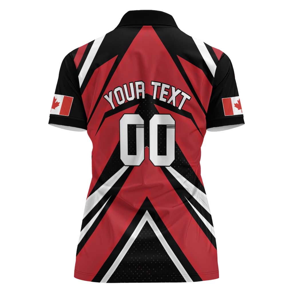 Custom Canada Hockey Women Polo Shirt Black Bear Playing Ice Hockey