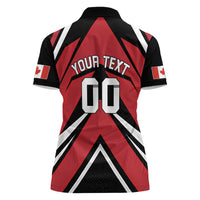 Custom Canada Hockey Women Polo Shirt Black Bear Playing Ice Hockey