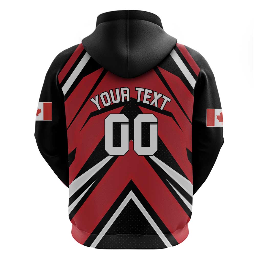 Custom Canada Hockey Zip Hoodie Black Bear Playing Ice Hockey