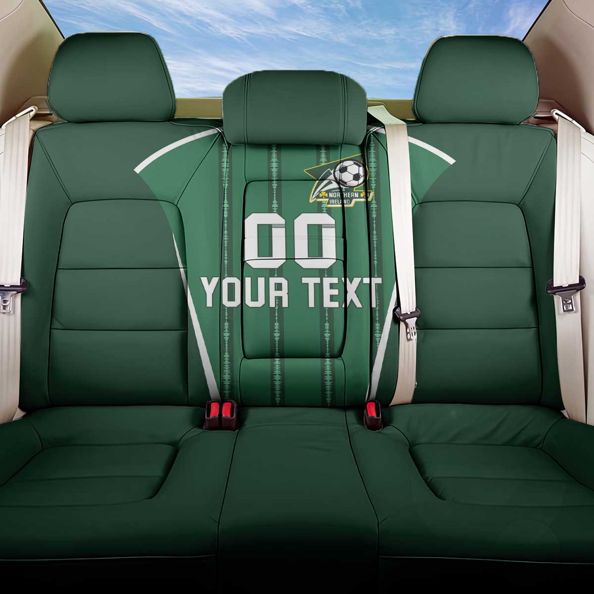 Custom Northern Ireland Football Back Car Seat Cover Norn Iron Go Champions