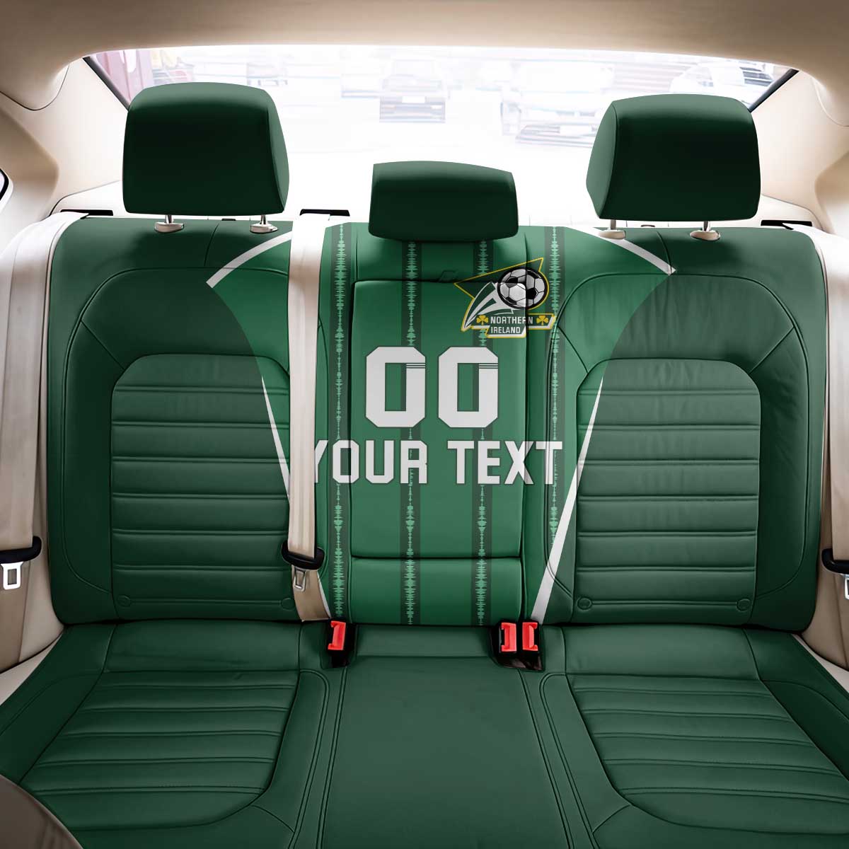 Custom Northern Ireland Football Back Car Seat Cover Norn Iron Go Champions