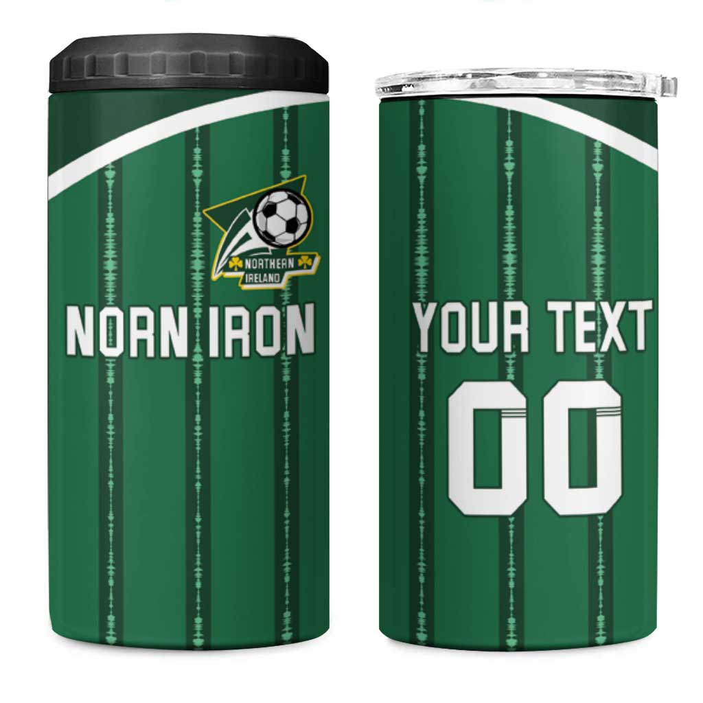 Custom Northern Ireland Football 4 in 1 Can Cooler Tumbler Norn Iron Go Champions