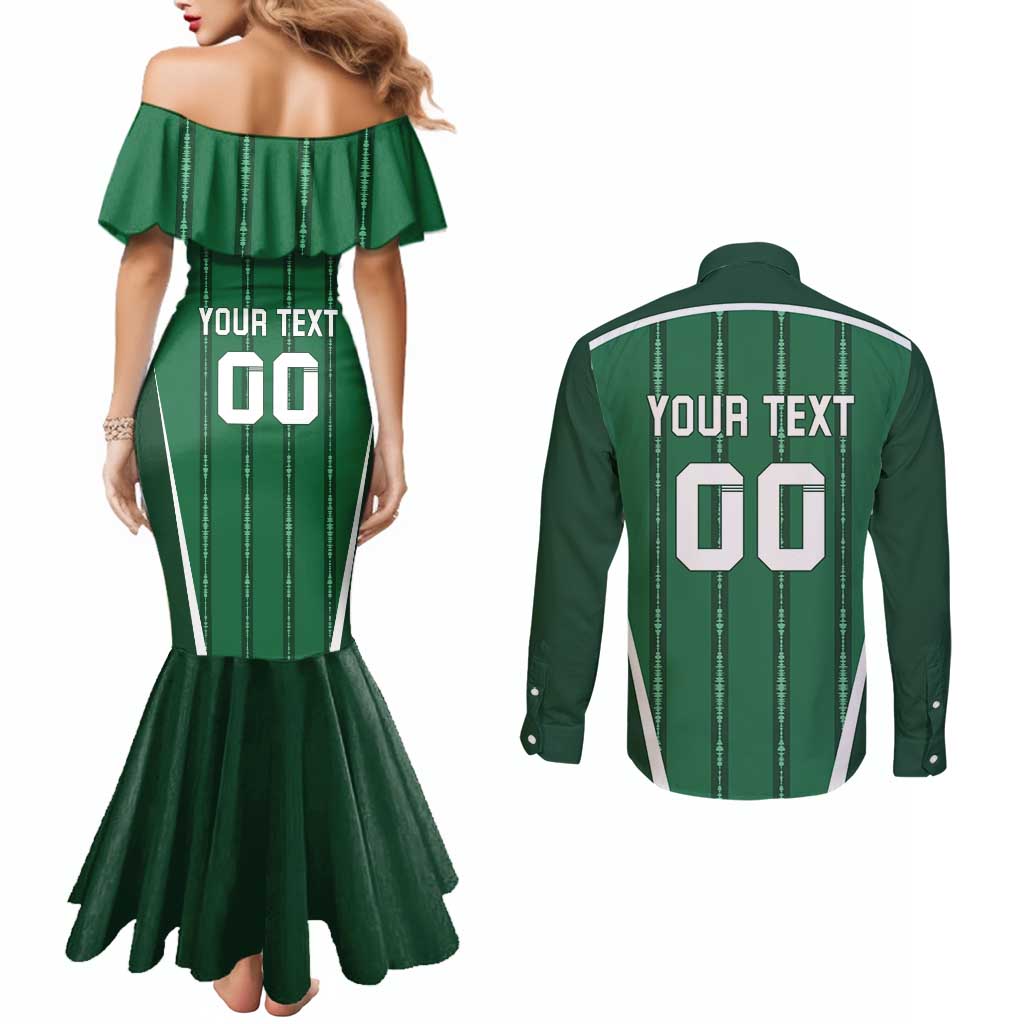 Custom Northern Ireland Football Couples Matching Mermaid Dress and Long Sleeve Button Shirt Norn Iron Go Champions