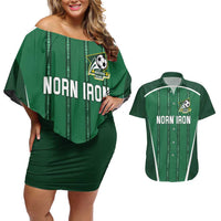 Custom Northern Ireland Football Couples Matching Off Shoulder Short Dress and Hawaiian Shirt Norn Iron Go Champions