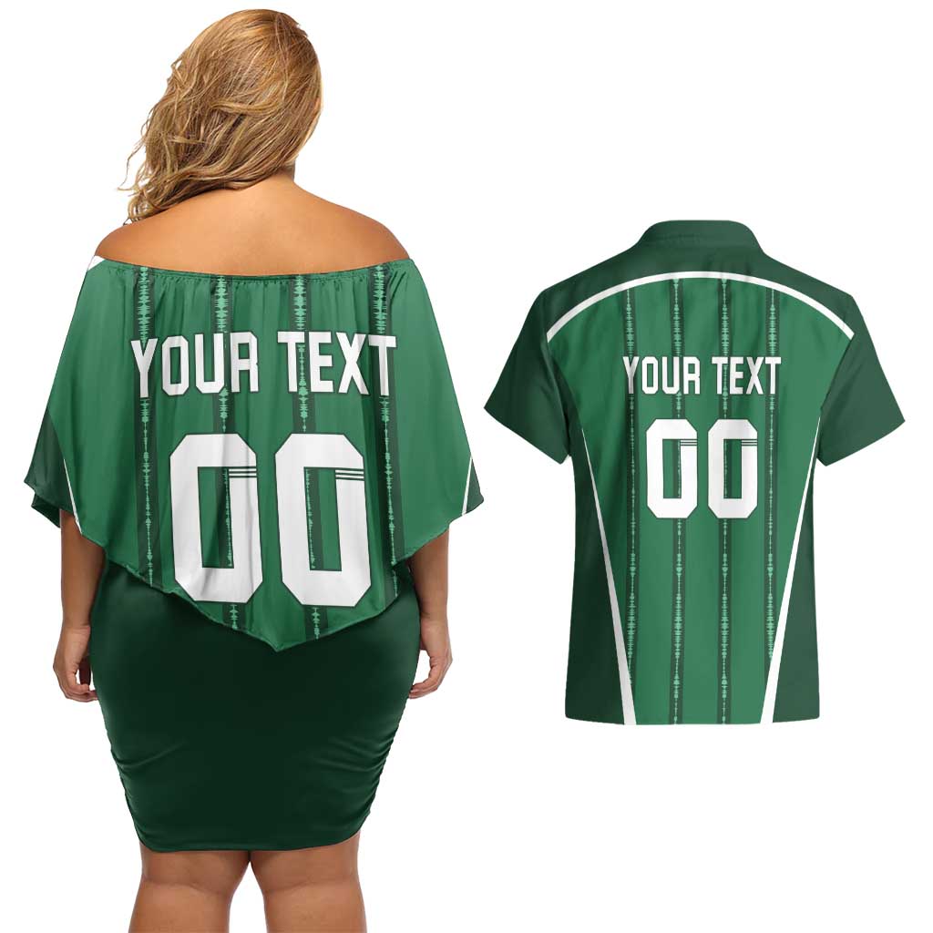 Custom Northern Ireland Football Couples Matching Off Shoulder Short Dress and Hawaiian Shirt Norn Iron Go Champions