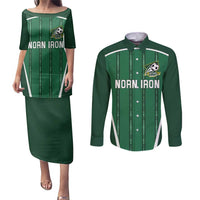 Custom Northern Ireland Football Couples Matching Puletasi and Long Sleeve Button Shirt Norn Iron Go Champions