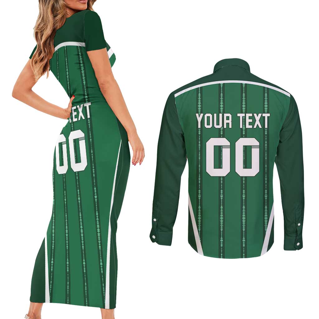 Custom Northern Ireland Football Couples Matching Short Sleeve Bodycon Dress and Long Sleeve Button Shirt Norn Iron Go Champions