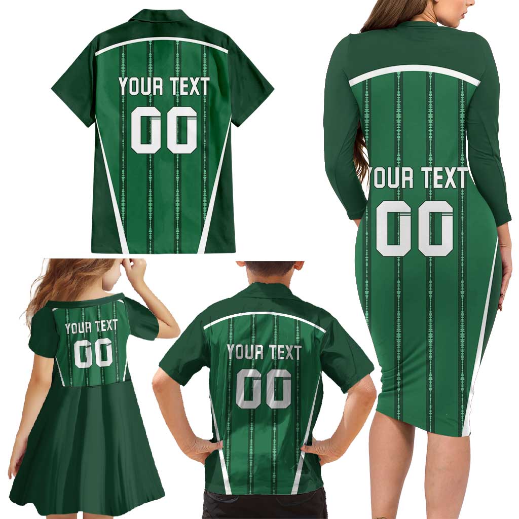 Custom Northern Ireland Football Family Matching Long Sleeve Bodycon Dress and Hawaiian Shirt Norn Iron Go Champions