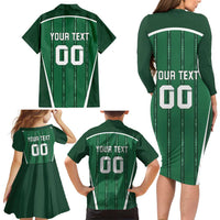 Custom Northern Ireland Football Family Matching Long Sleeve Bodycon Dress and Hawaiian Shirt Norn Iron Go Champions