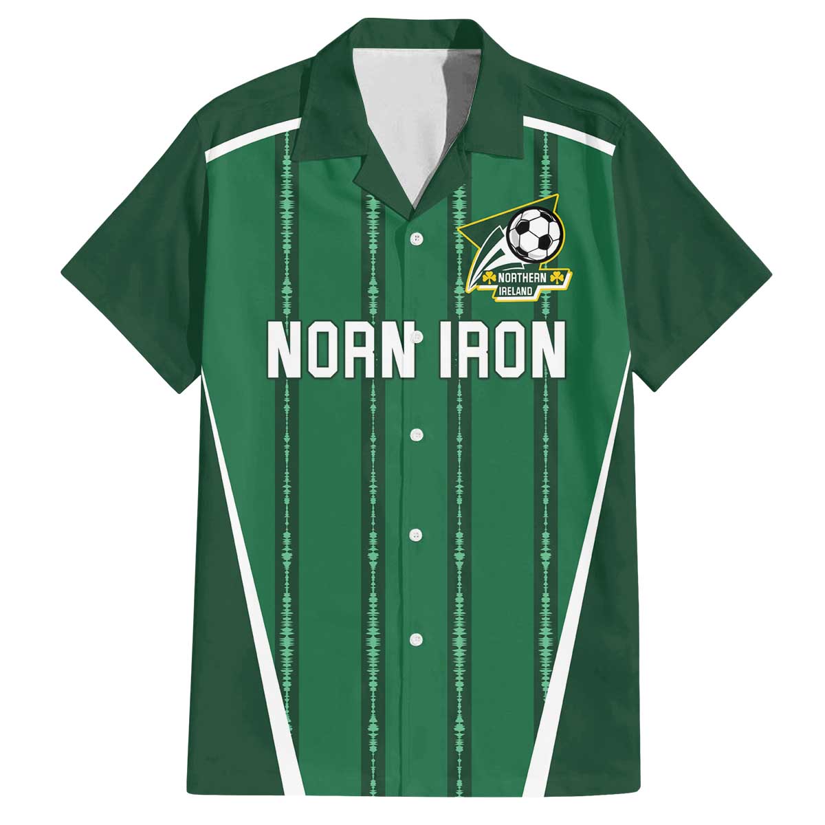 Custom Northern Ireland Football Family Matching Off The Shoulder Long Sleeve Dress and Hawaiian Shirt Norn Iron Go Champions