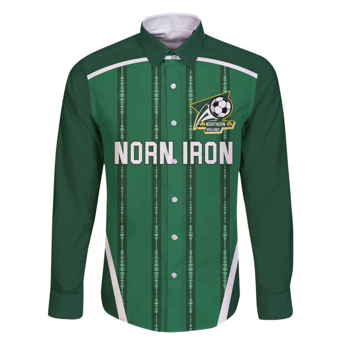 Custom Northern Ireland Football Family Matching Off The Shoulder Long Sleeve Dress and Hawaiian Shirt Norn Iron Go Champions