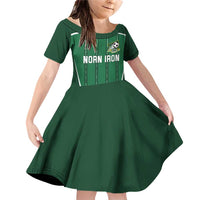 Custom Northern Ireland Football Family Matching Off Shoulder Short Dress and Hawaiian Shirt Norn Iron Go Champions