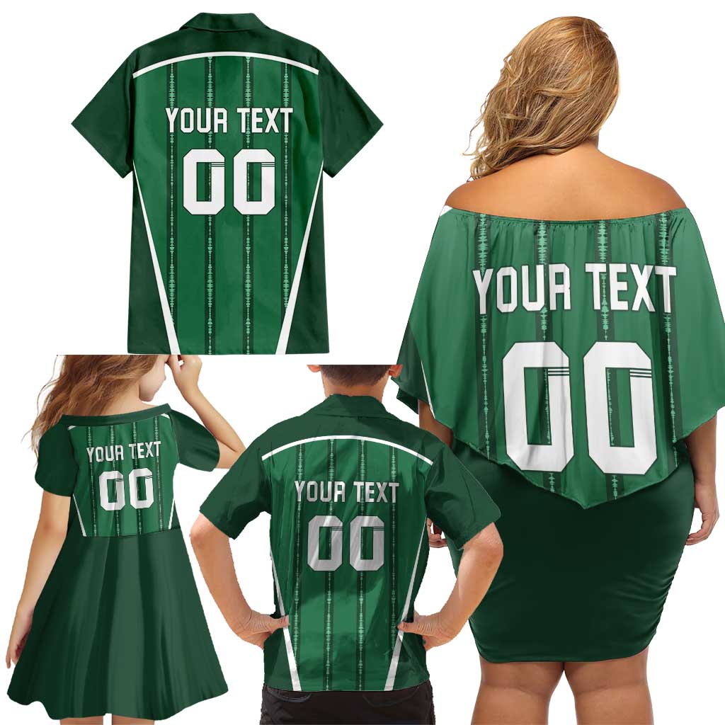Custom Northern Ireland Football Family Matching Off Shoulder Short Dress and Hawaiian Shirt Norn Iron Go Champions