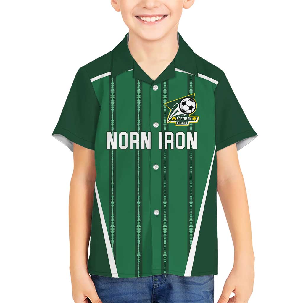 Custom Northern Ireland Football Family Matching Short Sleeve Bodycon Dress and Hawaiian Shirt Norn Iron Go Champions