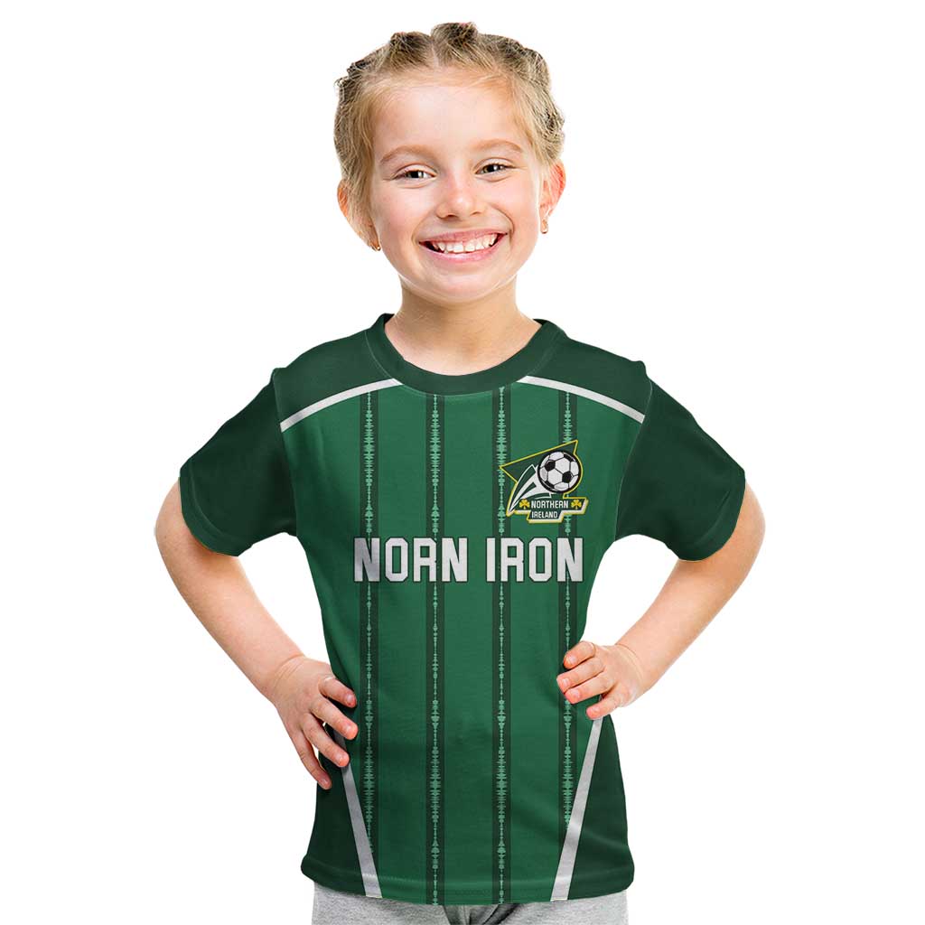 Custom Northern Ireland Football Kid T Shirt Norn Iron Go Champions