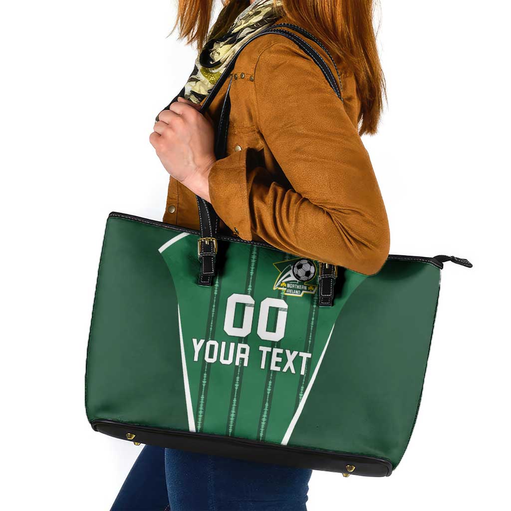 Custom Northern Ireland Football Leather Tote Bag Norn Iron Go Champions