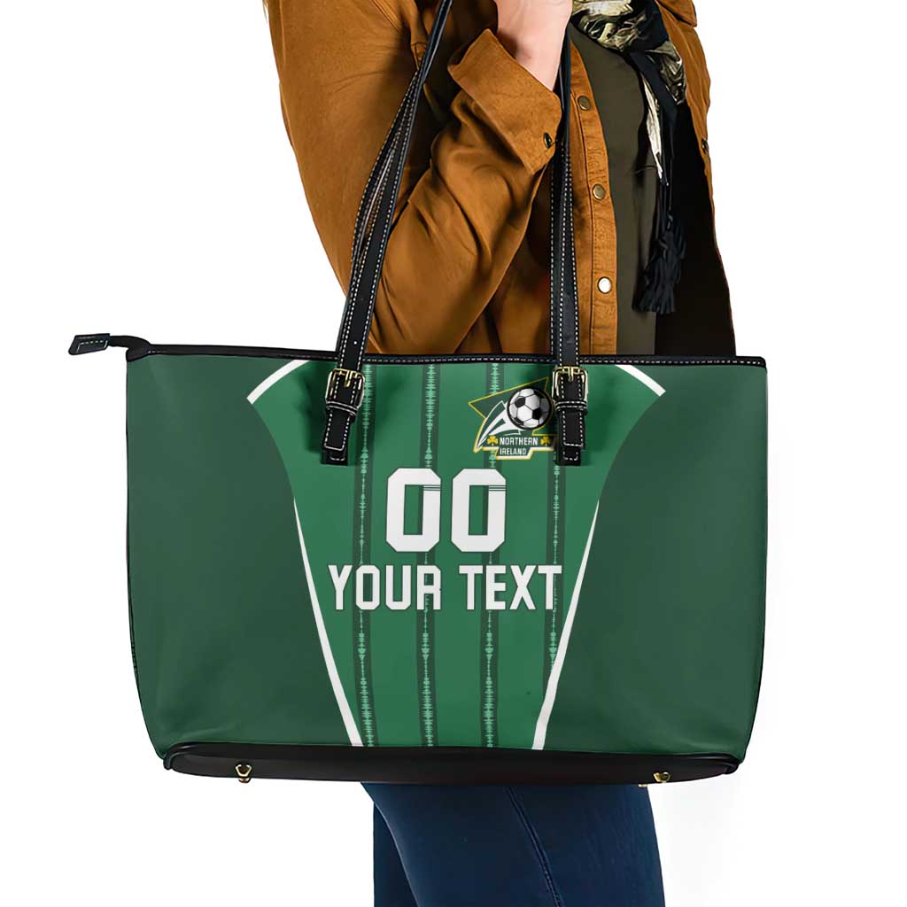 Custom Northern Ireland Football Leather Tote Bag Norn Iron Go Champions