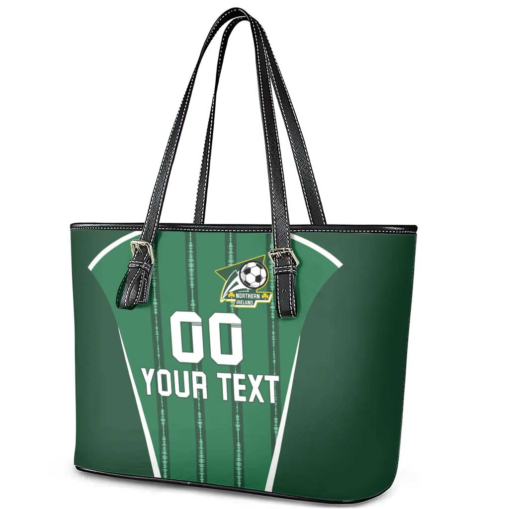 Custom Northern Ireland Football Leather Tote Bag Norn Iron Go Champions