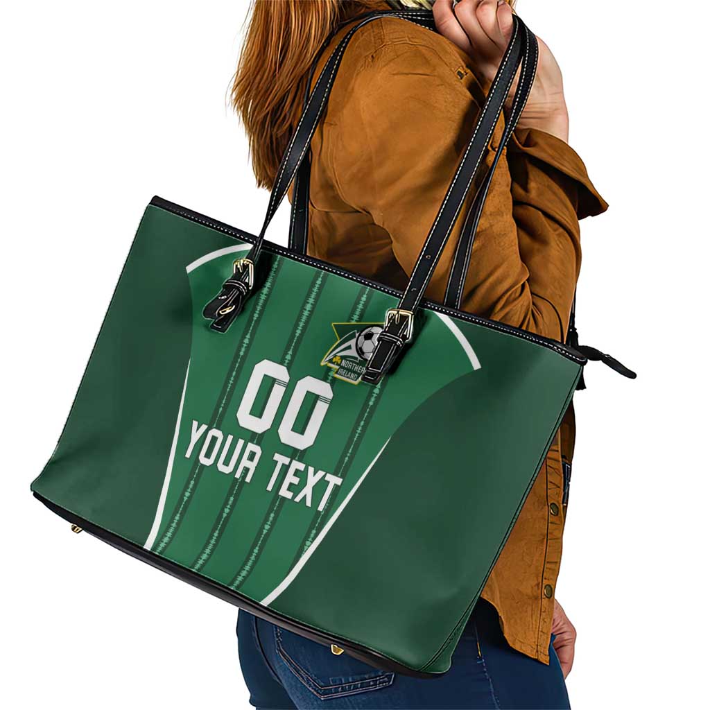 Custom Northern Ireland Football Leather Tote Bag Norn Iron Go Champions