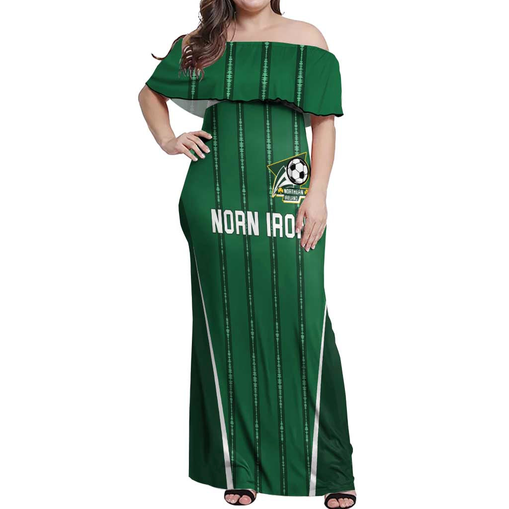 Custom Northern Ireland Football Off Shoulder Maxi Dress Norn Iron Go Champions