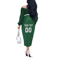 Custom Northern Ireland Football Off The Shoulder Long Sleeve Dress Norn Iron Go Champions