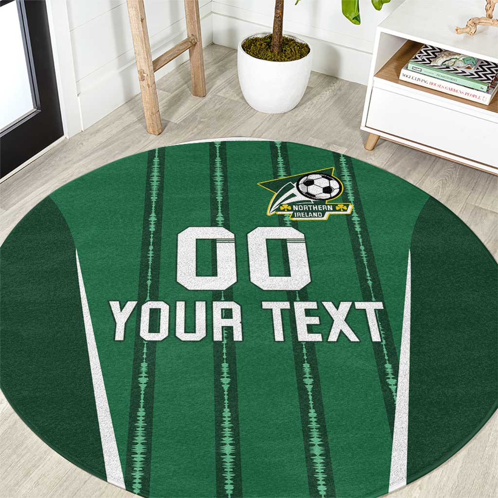 Custom Northern Ireland Football Round Carpet Norn Iron Go Champions