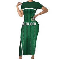 Custom Northern Ireland Football Short Sleeve Bodycon Dress Norn Iron Go Champions