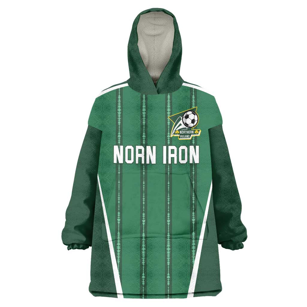 Custom Northern Ireland Football Wearable Blanket Hoodie Norn Iron Go Champions