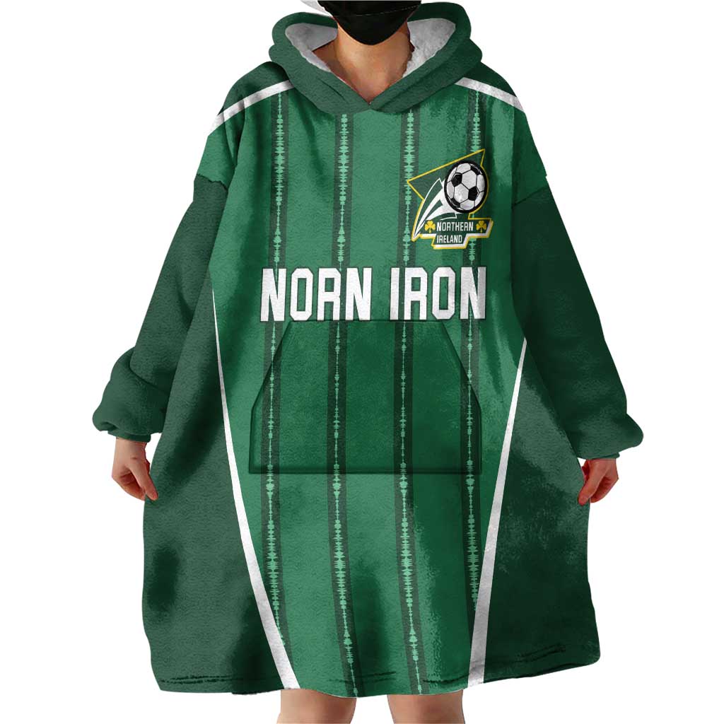 Custom Northern Ireland Football Wearable Blanket Hoodie Norn Iron Go Champions