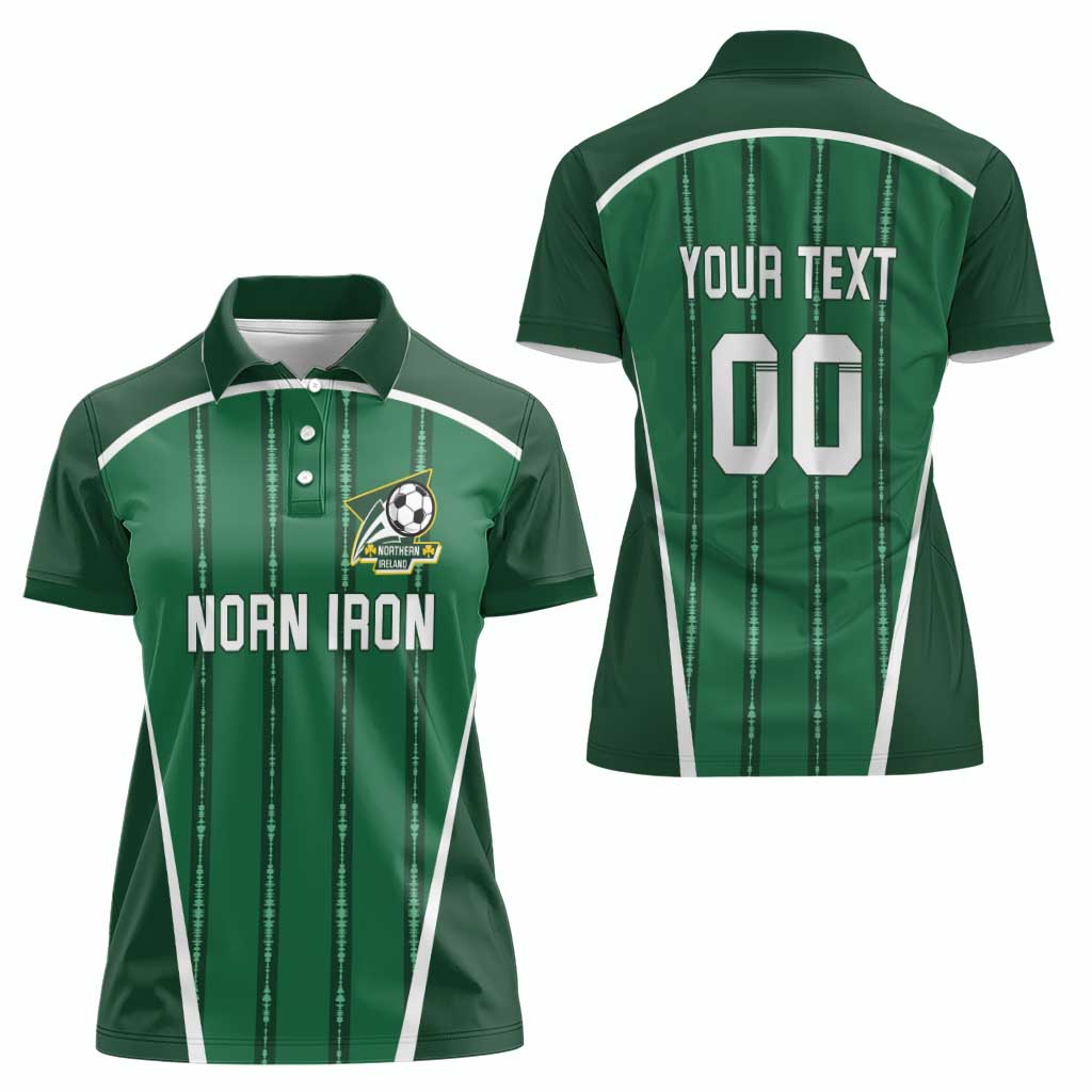 Custom Northern Ireland Football Women Polo Shirt Norn Iron Go Champions