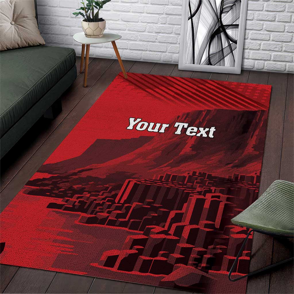 Personalized Northern Ireland Area Rug Giant’s Causeway Retro Style